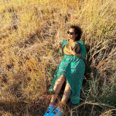 Đầm Midi Dáng Suông Dài Qua Bắp Chân Viscose In Hoa Hà Giang DRE186 Thời trang Hity