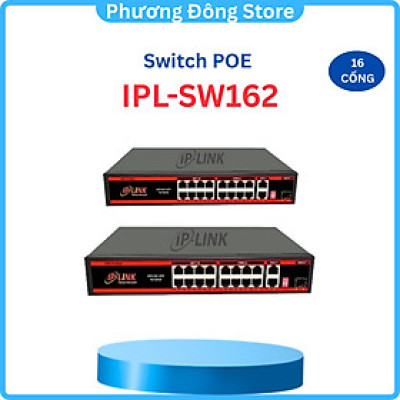 Switch PoE IPL-SW162 16 cổng Cổng + 02 Up-link chuyên dụng cho CCTV camera - Hàng chính hãng