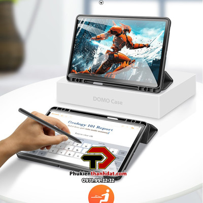 Bao da chống sốc cho Samsung Galaxy Tab S7 T870/ T875 có ngăn để bút thương hiệu DUX DUCIS Domo Series  - Hàng chính hãng