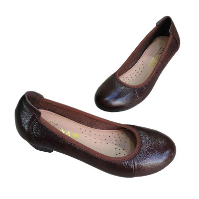 Giày Búp Bê Nữ Cao Gót HA NAM Da Bò Thật Thời Trang Cao Cấp 5cm GBBN2079