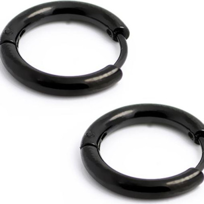 Bông tai nam inox khuyên tròn 14mm BT233 - 2 chiếc