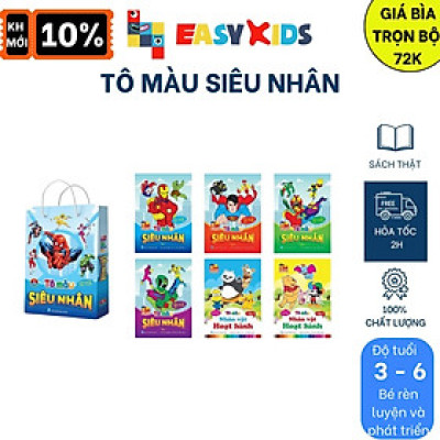 Sách Combo (6 Cuốn) Túi Tô Màu Siêu Nhân - Dành Cho Bé Từ 3-6 Tuổi