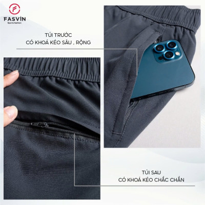 Bộ quần áo gió nam 2 lớp FASVIN BC24634.HN vải thể thao cao cấp lót vải thun hàng chính hãng