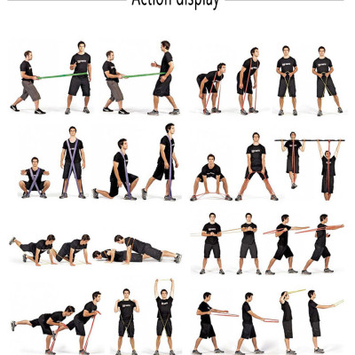 Dây kháng lực tập gym cao su tự nhiên, mức lực kéo phân theo từng màu, tiện lợi mang theo bất cứ đâu Cleacco