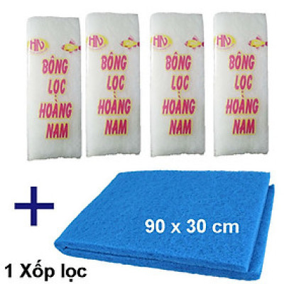 Xốp Lọc 90x30cm & 4 Bông Lọc 60x13cm | Vật Liệu Lọc Nước Hồ Cá Hiệu Quả