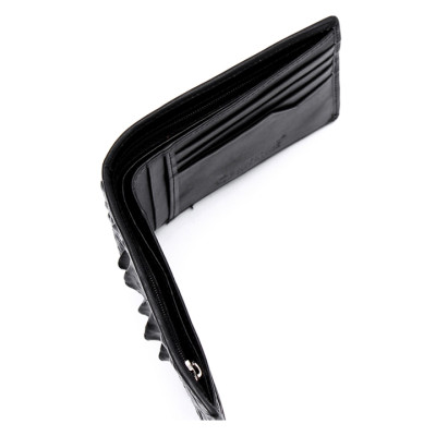 Ví Nam Da Cá Sấu Gù Đầu Huy Hoàng HT2213 (12.5 x 10 cm) - Đen