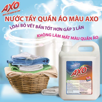 COMBO 2 CAN Nước tẩy quần áo màu đánh bay vết bẩn AXO 5 Lít Tiết Kiệm - Hương Thanh Khiết