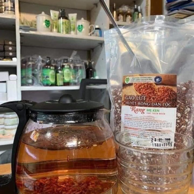 Gạo Lứt Huyết Rồng Dân Tộc Rang Nguyên Chất MẸ KEN 1Ký - TRÀ GẠO LỨT, GẠO LỨT RANG MẸ KEN