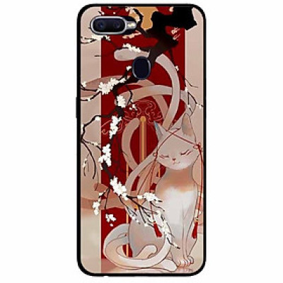 Ốp lưng in cho Oppo A7/ A5s Mẫu Mèo Cành Hoa Đào