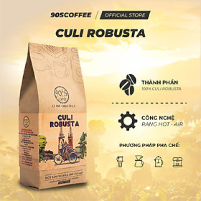 Cà Phê Culi Robusta Rang Xay Nguyên Chất - 90S Coffee Vietnam - 100% Cà Phê Sạch Cao Cấp