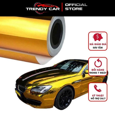 Decal trang trí ô tô chrome màu bạc/vàng tráng gương chống trầy dán xe cao cấp {Khổ lớn}