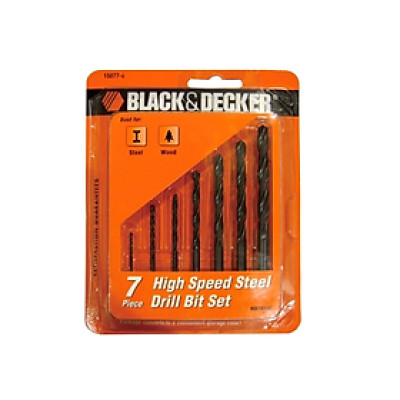15077G Hộp mũi khoan kim loại 7 chi tiết black&decker