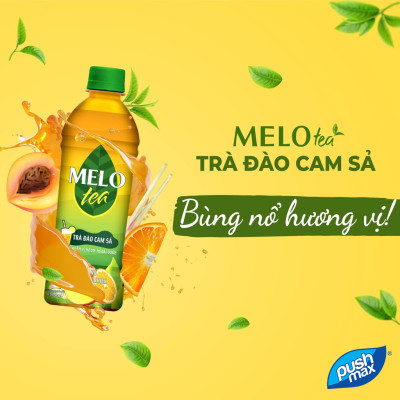 Lốc 6 Chai Trà Đào Cam Sả Melo Tea (455ml x 6 chai)