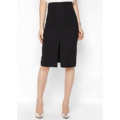 Chân Váy Ôm Xẻ Trước De Leah -  Đen