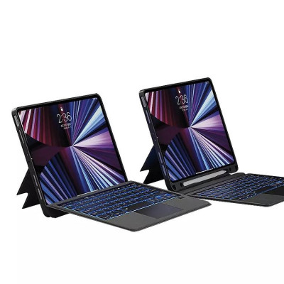 Bao Da Kèm Bàn Phím Không Dây WIWU Magtuoch Dùng Cho iPad 10.2/ 10.5, iPad Pro 11 inch/Air 4/Air5, iPad 12.9 2020/2021, Air11inch M3 , Pro M4 ( Có Khe Để Bút) Có Đèn Led Phím, Trackpad Mượt, Có Thể Tháo Rời Bàn Phím- Hàng chính hãng
