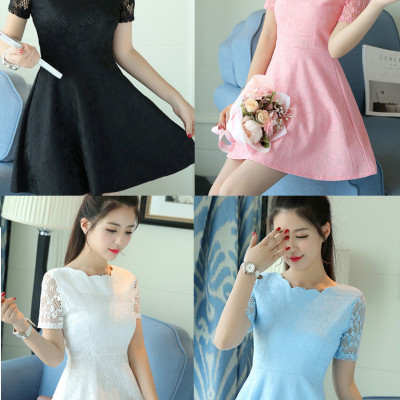 Đầm Ren Tay Ngắn Kiểu Dáng Dễ Thương DN020 MayHomes, Kiểu Dáng Xinh, Gợi Cảm, Vải Bền Đẹp, Đường May Khéo Léo