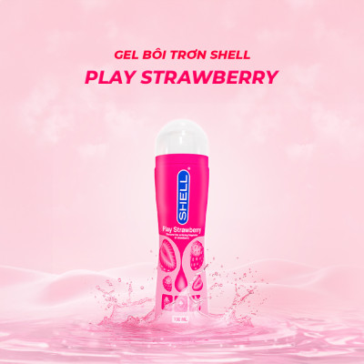 Gel bôi trơn hương dâu Shell Play Strawberry - Chai 100ml | SHELL CHÍNH HÃNG