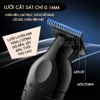 Tông đơ chấn viền Kemei KM-2299 lưỡi cắt mạ carbon cao cấp công suất 5W - Chính hãng
