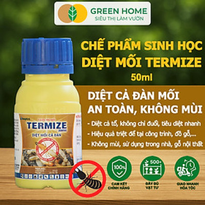 Thuốc Diệt Mối Tận Gốc Greenhome Termize 200SC, Chai 50ml, Sinh Học Thế Hệ Mới, An Toàn, Không Mùi, Diệt Cả Đàn