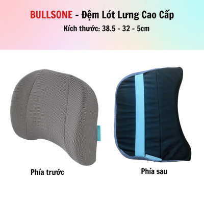 Đệm Lưng Cao Cấp Bullsone - Xám - Hàng chính hãng