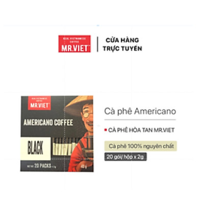 Cà Phê Hòa Tan Đen MR.VIET (20 gói x 2g)