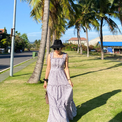 Đầm Maxi Hoa Violet DRE161 Thời trang thết kế Hity