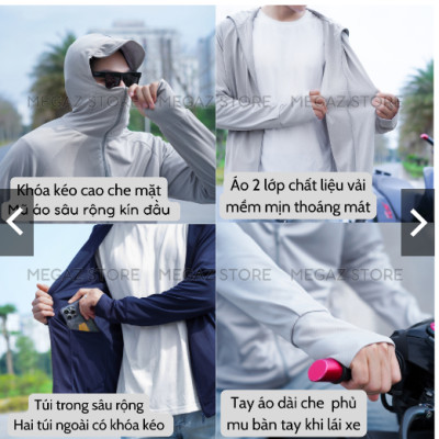 Áo chống nắng nam nữ unisex Azuno, Áo khoác chống nắng vải Spandex co dãn chống tia UV