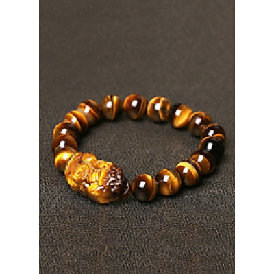 Vòng tay đá mắt hổ tỳ hưu thịnh vượng 12 li làm quà tặng ý nghĩa