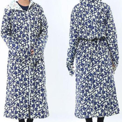 Áo khoác chống nắng toàn thân 2 lớp họa tiết vải thô kèm khẩu trang