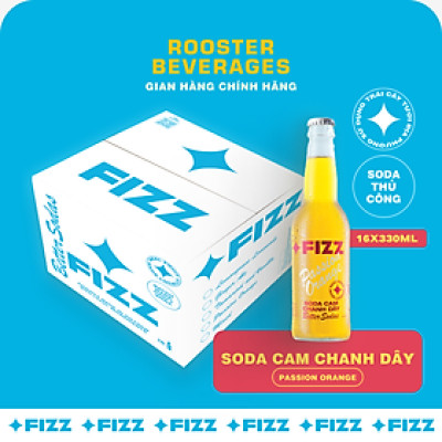 Fizz Soda Vị Cam Chanh Dây - Thùng 16 Chai 330ml