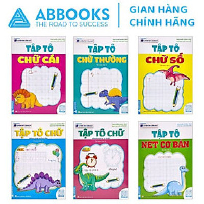 Sách - Luyện tay cầm bút - Tập tô chữ, Chữ số, Nét cơ bản - Bộ 6 Quyển