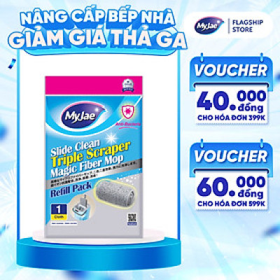 Bông Lau Thay Thế MyJae Đài Loan Sợi Microfiber Dành Cho Cây Lau Nhà 3 Lần Vắt 33cm x 12cm