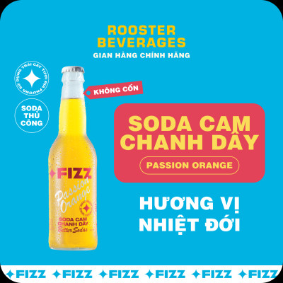 Fizz Soda Vị Cam Chanh Dây - Thùng 16 Chai 330ml