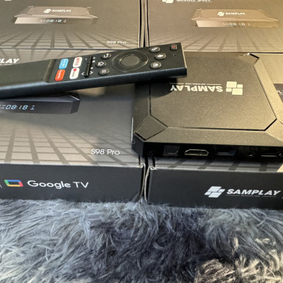 Box Tivi SAMPLAY - S98 PRO - Google TV - Ram 4G/32G - Tích Hợp Tìm Kiếm Bằng Giọng Nói - Hàng Nhập Khẩu