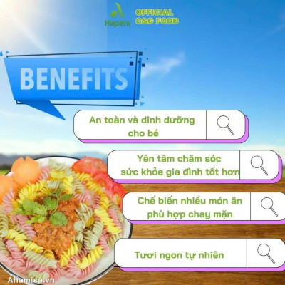 Nui Rau Củ Tươi Hỗn Hợp Hapimi 300g - Thực Phẩm Bổ Sung Dinh Dưỡng Cho Cả Gia Đình, Người Ăn Chay, Ăn Kiêng, Giảm Cân, Thực Dưỡng, Eat Clean, Healthy