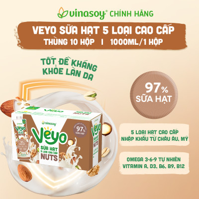 Thùng Veyo sữa hạt 05 loại cao cấp (10 hộp x 1 Lít)