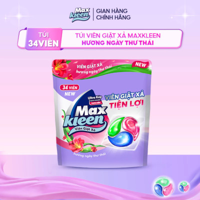 Túi viên giặt xả MaxKleen Hương ngày thư thái (34 viên/ túi)